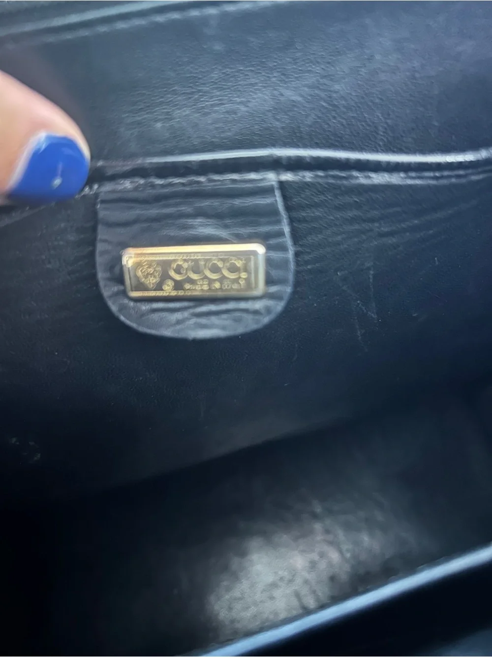 Vintage Gucci Lady Lock lizard skin in Black